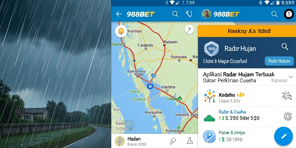 Antarmuka 988BET yang menampilkan radar hujan secara real-time.