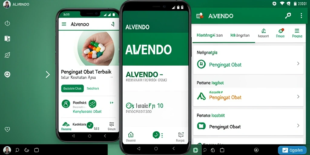 Antarmuka ALVENDO yang mudah digunakan untuk mengingatkan jadwal obat.