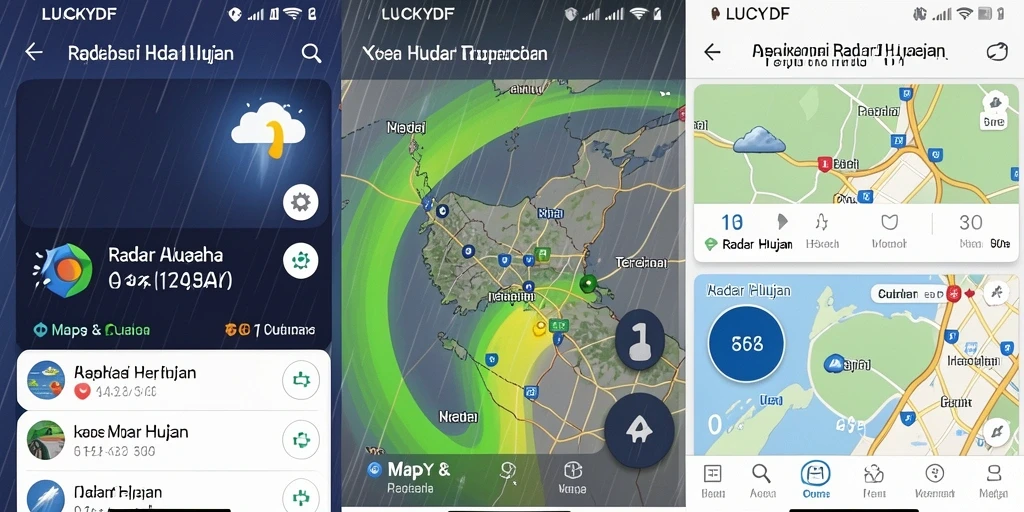 Tampilan antarmuka radar hujan LUCKYDF yang informatif dan menarik.