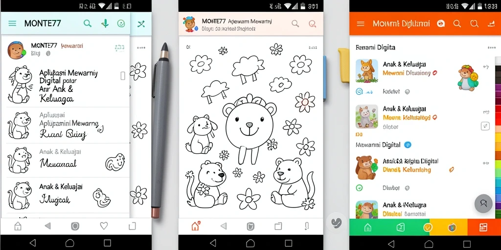 Antarmuka aplikasi Mewarnai Digital yang menarik dan mudah digunakan.