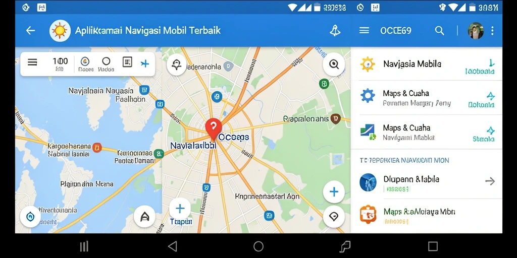 Tampilan antarmuka OCE69 dengan fitur Navigasi Mobil
