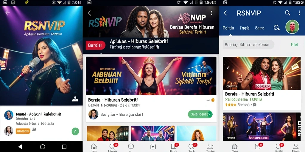 Tampilan utama RSNVIP dengan berita selebriti terbaru.