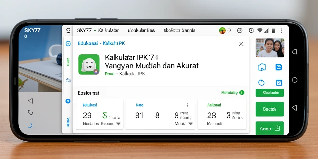 Antarmuka pengguna Kalkulator IPK SKY77 yang mudah dipahami.