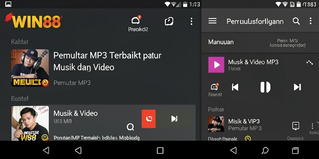 Antarmuka intuitif WIN88 dengan fitur Pemutar MP3 yang lengkap.